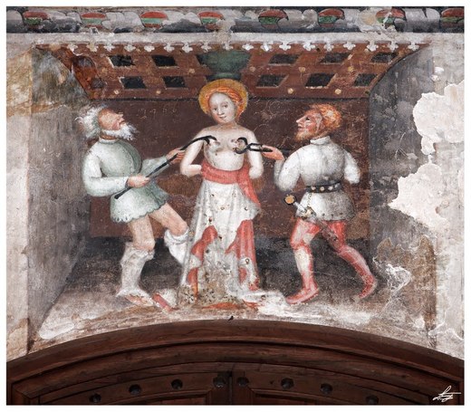 The martyrdom of Saint Agatha, fresco in Castell’Arquato, Piacenza, Italy