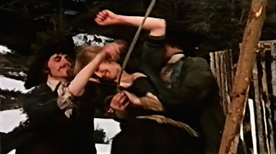 The torture of a woman accused as a witch in Mark of the Devil Part II